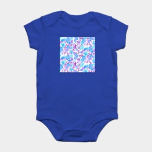 Oil Painted Blue Flowers Baby Bodysuit